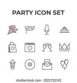 party set icon, isolated party set sign icon, vector illustration