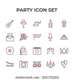 party set icon, isolated party set sign icon, vector illustration
