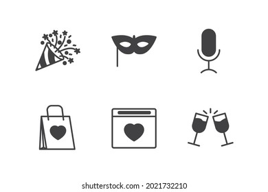 party set icon, isolated party set sign icon, vector illustration