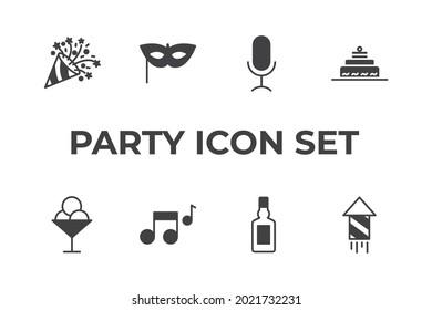 party set icon, isolated party set sign icon, vector illustration