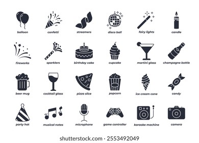 Party set icon, isolated Party set sign icon, vector illustration