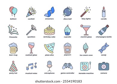 Party set icon, isolated Party set sign icon, vector illustration