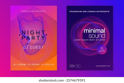 Party Set. Pink Edm Magazine. Violet Dance Background. Fest Flyer. Nightclub Beat Invitation. Discotheque Concert Element. Festival Cover. Blue Party Set