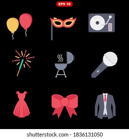 party set vector illustration icon