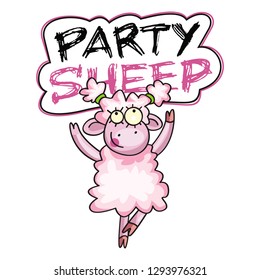 Party Sheep dancing character 