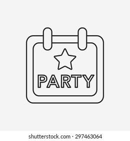 party sign line icon