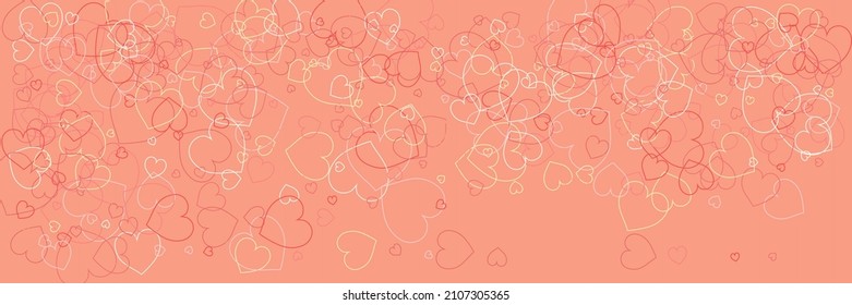 Party Silhouettes Love White Vector Simple Romantic Pic. Pastel Orange Yellow Confetti Neon Print. Rainbow Red Multicolor Modern Art Pattern. Hearts Colorful Bright Pink Transparent Modern Design.
