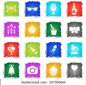 Party simply symbol in grunge style for user interface design