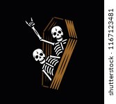 PARTY SKELETONS IN COFFIN BLACK BACKGROUND