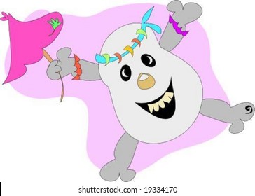 Party Skull with Umbrella Vector