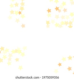 Party Sky Seamless Vector. Yellow White Pastel Rich Golden Gold Bohemian Simple Stars Surface Illustration. Holiday Bright Modern Design Backdrop. Magic Christmas Modern Night Background.
