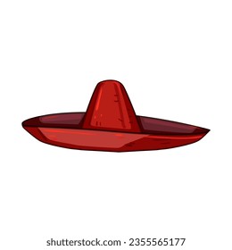 party sombrero cartoon. holiday fiesta, traditional symbol, latin music party sombrero sign. isolated symbol vector illustration