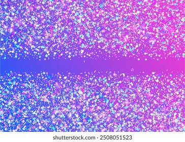 Party Sparkle. Cristal Poster. Disco Surprise Explosion. Carnival Background. Iridescent Tinsel. 3d Texture. Modern Ribbon. Pink Glare Glitter. Purple Party Sparkle