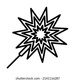 Party Sparkler Icon. Bold outline design with editable stroke width. Vector Illustration.