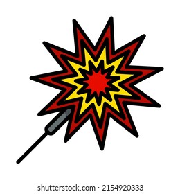 Party Sparkler Icon. Editable Bold Outline With Color Fill Design. Vector Illustration.