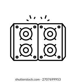 Party Speaker icon with white background vector stock illustration