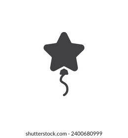 Party star balloon vector icon. filled flat sign for mobile concept and web design. Star Shape Balloon glyph icon. Symbol, logo illustration. Vector graphics