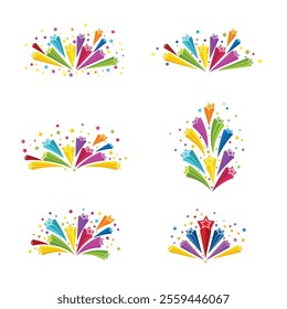 Party Star Banner stock illustration, Colourful shooting stars
