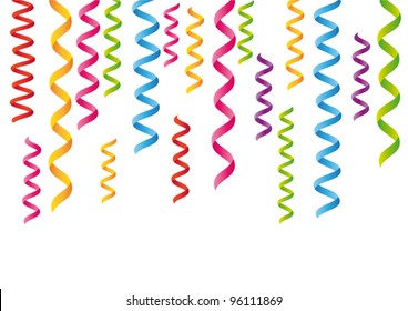 Party streamers background. A4 format. Vector wallpaper.