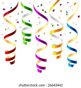 Party streamers. Vector.