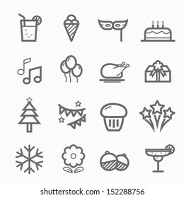 Party symbol line icon on white background vector illustration