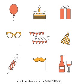 Party symbols set. Vector illustration