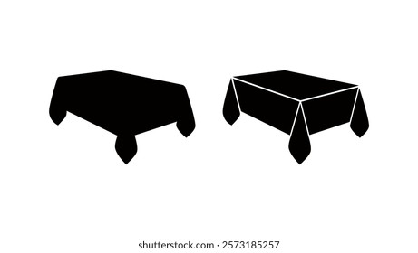 Party Tablecloth, black isolated silhouette