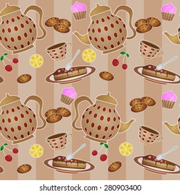 Party tea seamless pattern