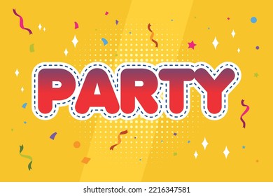 party text yellow abstract background