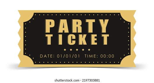 Party ticket template. Modern ticket card illustration template. Vector.