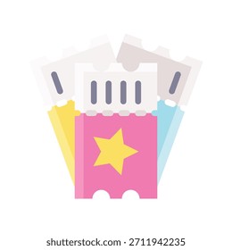 Party Tickets Vector Illustration, Flat Style New Year Event Icon
