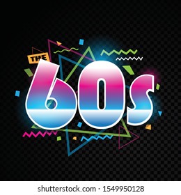 Hora del partido Etiqueta de estilo de los años 60. Fondo retro de ilustración de vector
