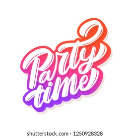 Party Time Banner Vector Lettering Stock Vector (Royalty Free ...