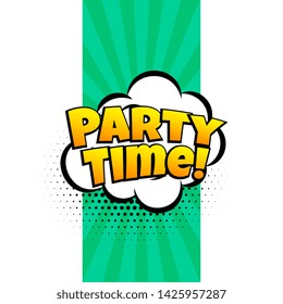 party time ecpression in comic style