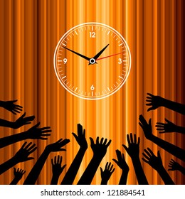 party time. group hands