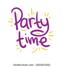 party time holiday fun quote text typography design graphic vector illustration