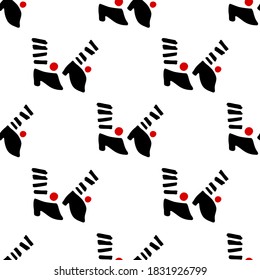 Party time icon and calligraphy. Dancing feet. Vector Illustration.