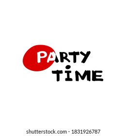 Icono de hora de la fiesta. Rayo de luz rojo. Ilustración vectorial.