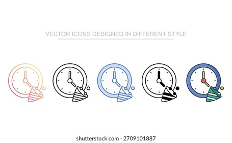 Party Time icon set vector stock with white background