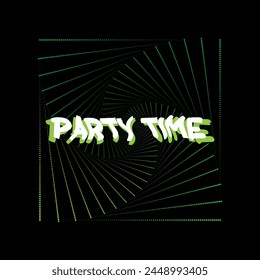 Party Time illusion graphic print , Abstract fashion drawing and creative design for t-shirts, mugs, graphic tee, sweatshirt, cases, etc. Illustration in modern style for clothes.