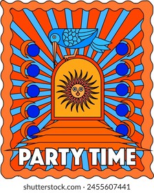 party time illustration for background, banner, poster, flyer, template, design, etc