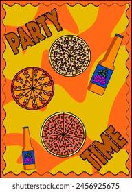 party time illustration for background, banner, poster, flyer, template, design, etc