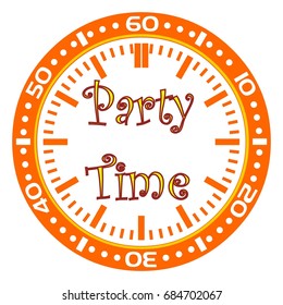Party Time modern vector script calligraphy font, banners, labels, illustration, grunge, graphics, t-shirt design, typeface, vintage decoration, Hand Lettered Quote. Modern Calligraphy