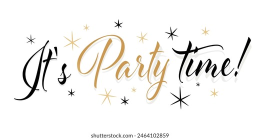 It's Party time on white background