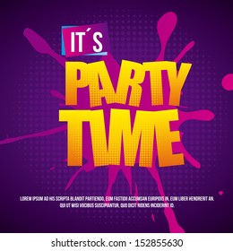 party time over dotted background vector illustration 