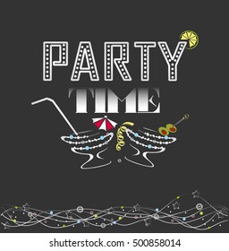party time poster with a cheerful decoration
