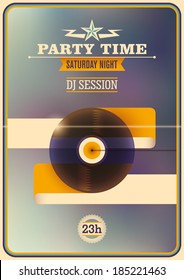 Party time poster design. Vector illustration.