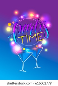 Party time poster. Vector illustration.