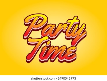 Party time. Text effect design in 3D look with eye catching colors