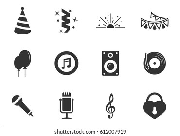 Party time vector icons for user interface design